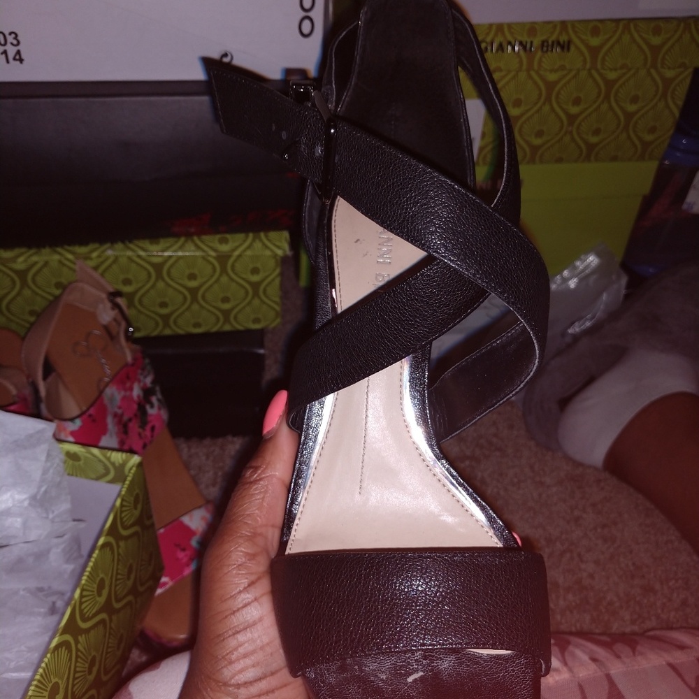 Gianna Bini Black Wedge 7.5